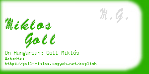 miklos goll business card